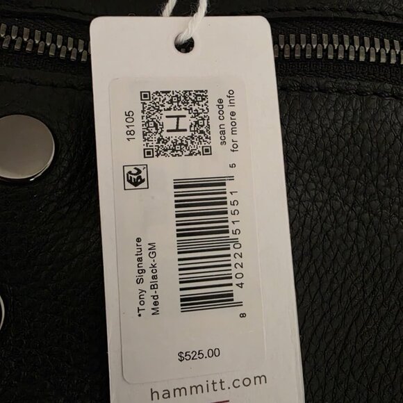 Rare Find - Hammitt Tony Signature Medium Black & Gunmetal Crossbody Bag NWT - Picture 6 of 9